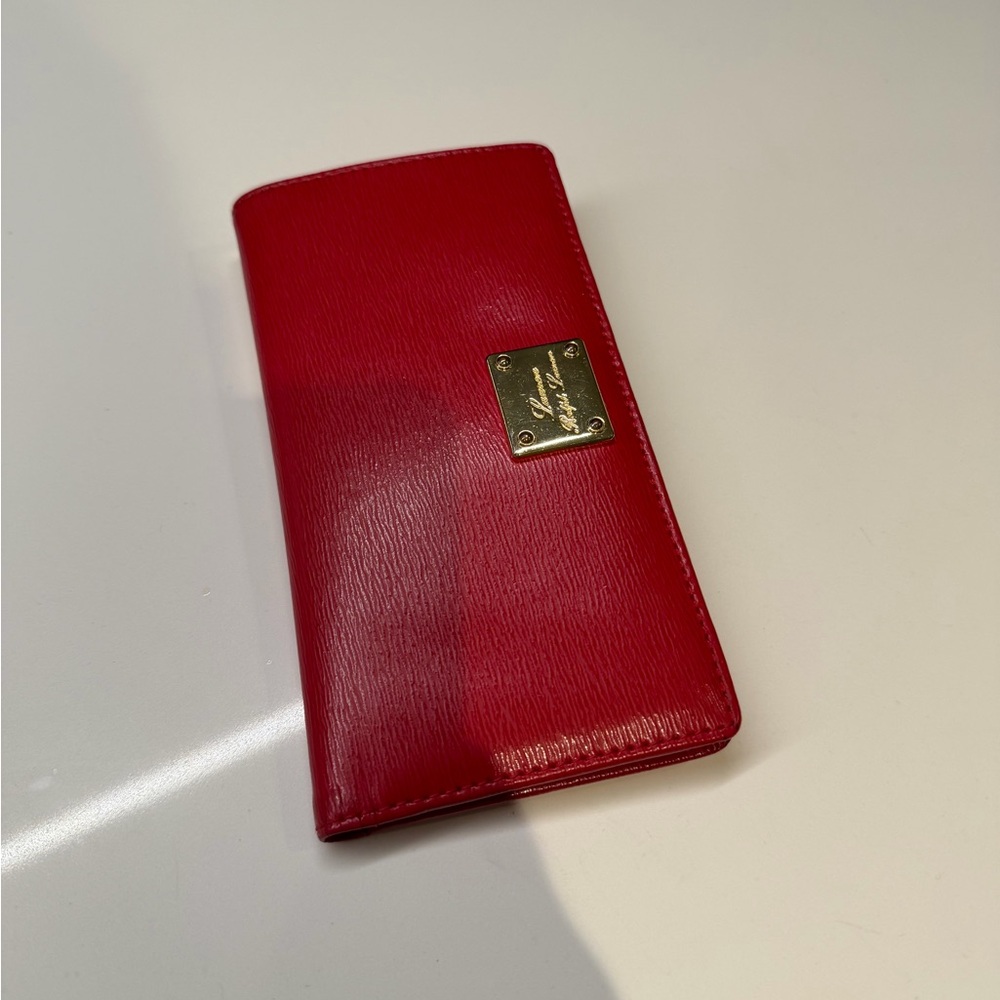 Lauren Ralph Lauren Boxed Crosshatch Leather Slim Snapped-Closure Wallet